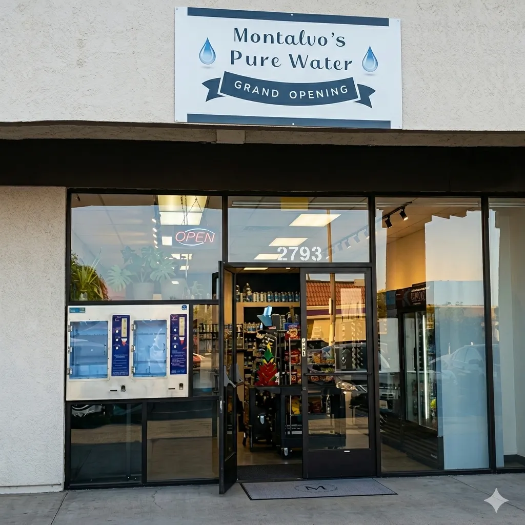 Montalvo's Pure Water Lancaster Storefront on West Ave L